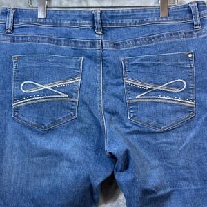 Lee Denim Womens 16 Medium Wash Straight Leg Embroidered Back Pocket Jeans 1889